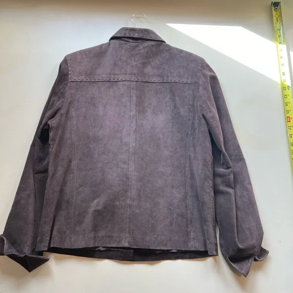 Brown Suede leather ladies jacket, pristine and vintage, ladies M - Picture 5 of 7